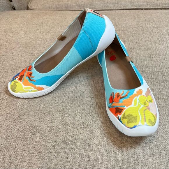 UIN Edgar Degas V1 Menorca Ballet Dancers Slip on Knit Ballet Flats size 8 - Picture 7 of 15